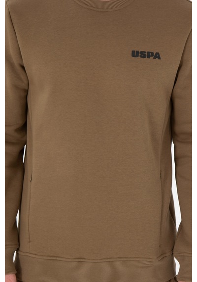 U.S. Polo Assn. Erkek Regular Fit Bisiklet Yaka Haki Sweatshirt 50292362-VR027