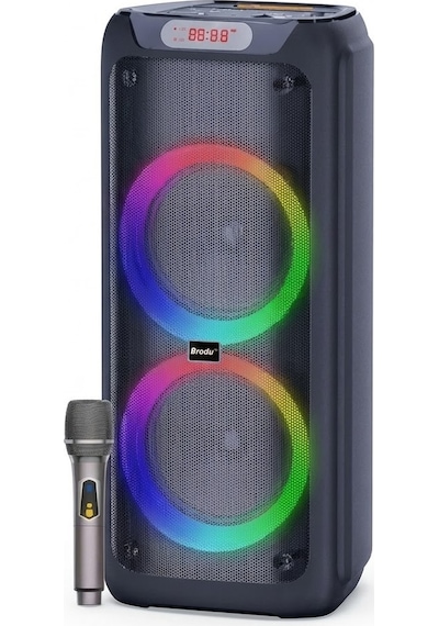 Rgb İşikli Kablosuz Mikrofonlu Fm,aux,tf,usb Girişli 2 10 İnch + Tweeter Çift Kablosuz Hoparlör