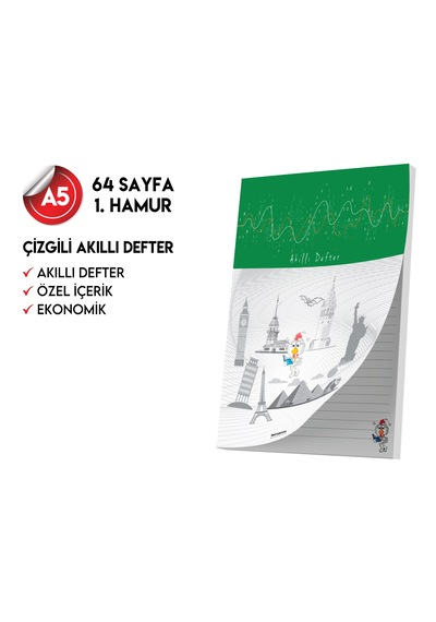 Çizgili Not Defteri 64 Sayfa Akıllı Defter Tekli A5 Tam Beyaz Tekli Koyu Mavi, Kırmızı, Turuncu, Kahverengi, Mavi, Yeşil