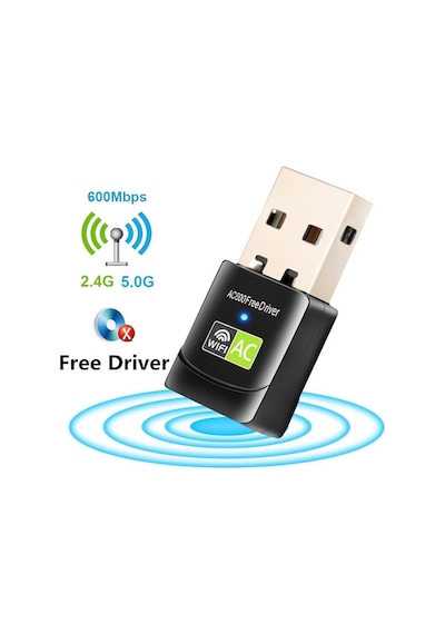 Schulzz 600 Mbps USB Mini Wi-Fi Adaptörü Rtl811 5Ghz Kablosuz Alıc