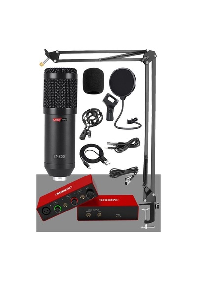 Karın Bölgesix Glx Paket-3 Bm800 Mikrofon + Stüdyo Ses Kartı + Stand + Filtre