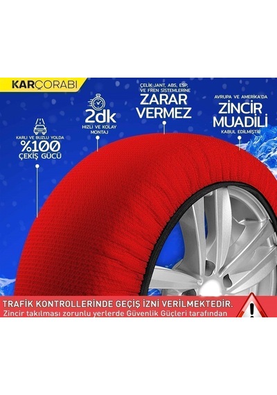 Kar Çorabı 185/55/15  Ebat Uyumlu 2 ADET