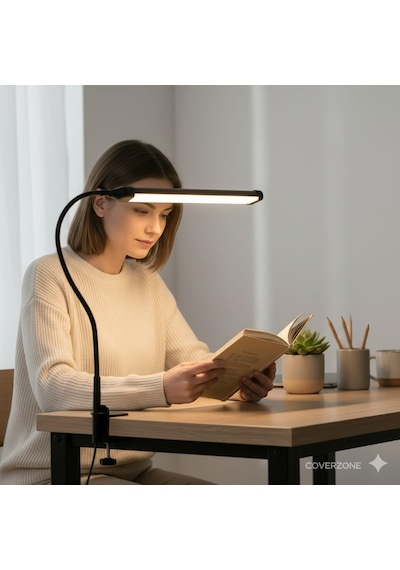 Led Masa Lambası 12w Usb Güç Girişli, Esnek Kol, Klipsli Tasarım, 3 Renk Sıcaklığı 2800k/4200k/6000k , Kı