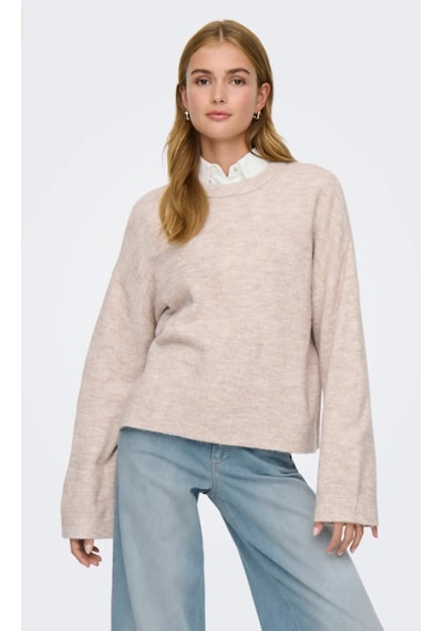 Only Kadın Onlsımonı L/s O-neck Kazak - 15368976 Bej