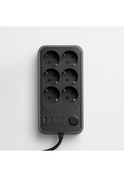 6 Prizli 4 Usb Girişli Akım Korumalı Topraklı Golyat Grup Şarj Fiş Priz 2 Metre Uzatma Kablosu 0