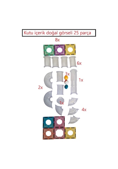 Manyetik Bloklar Akış Parkuru Seti 25 Parça Eğitici & Yaratıcı Oyuncak 3+ Steam