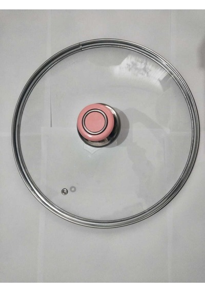 Sarıtaş Cam Kapak Tencere Kapağı 26 Cm Lüx Pembe Tepe Kulp Tüm Tencere Tava Sahanlar Için Uygun