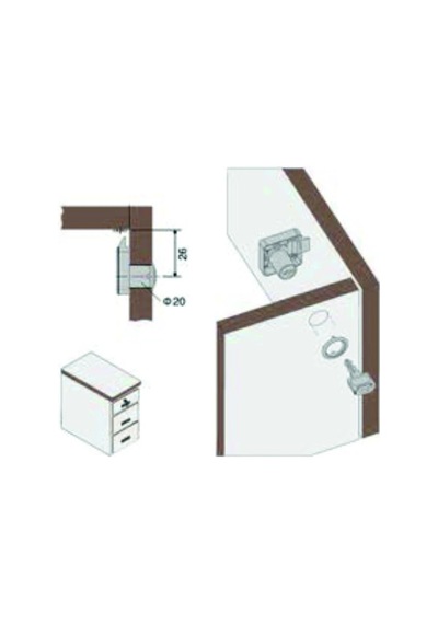 Canex Çarpma Dilli Çekmece Kilidi 22mm 10 Adet