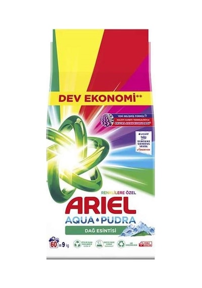 Ariel Dağ Esintisi Renklilere Özel Aquapudra Toz Çamaşır Deterjanı 9 KG