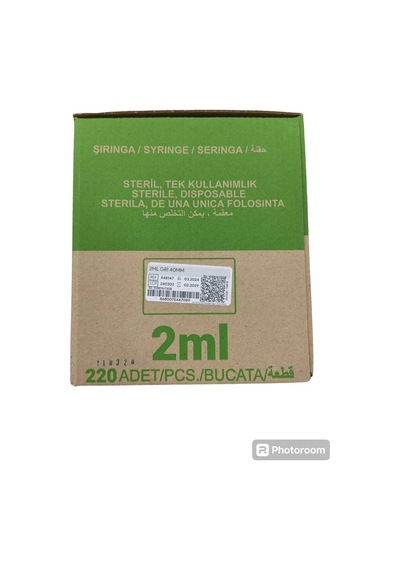 2 Cc Ml Düz Uç Dental Enjektör Gri Uç 27 G 40 Mm 220 Li Kutu