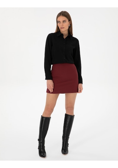 Pierre Cardin Kadın Bordo Etek Dokuma 50318251-vr014 Bordo