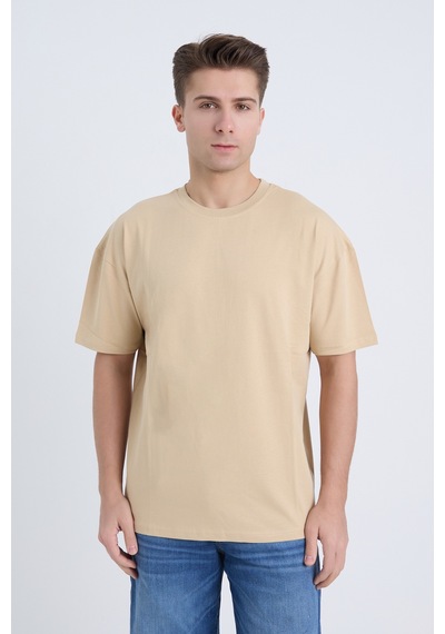 Velvoria Unisex Oversize Basic 3'lü Bordo Bej Siyah Renk T-shirt Çok Renkli14