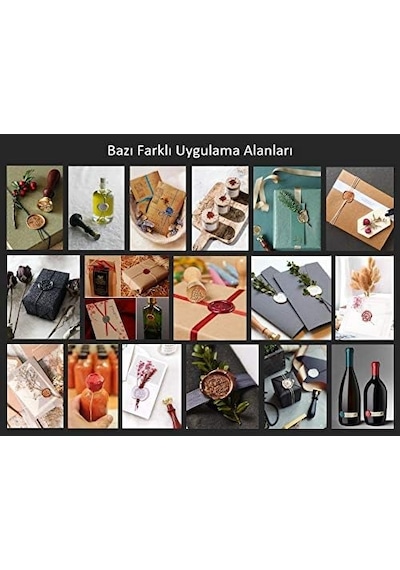 Mektup Damga Mühürü Elegant Rose + 30 Mühür Mumu + Eritme Kaşığı Genel