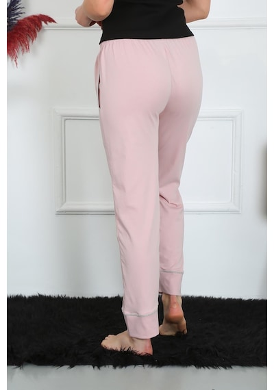 Akbeniz Kadın Pamuk Penye Cepli Tek Alt Pijama Pudra 27512-pudra Pudra