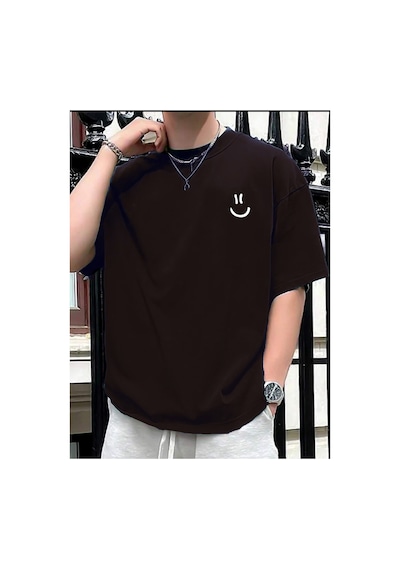 Medinenur Gülen Yüz Baskı Unisex T-shirt Siyah