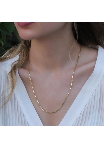 Gold Kaplama Top Gümüş Zincir Gümüş