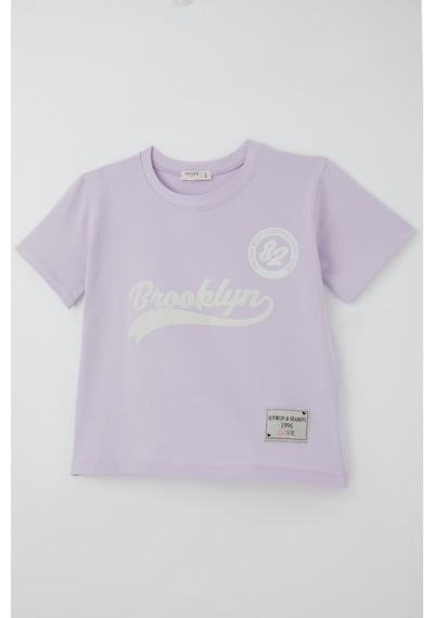 Breeze Kız Çocuk Pantolonlu Takım Brooklyn Yazı Baskılı Bağcıklı 8-14 Yaş, Açık Lila