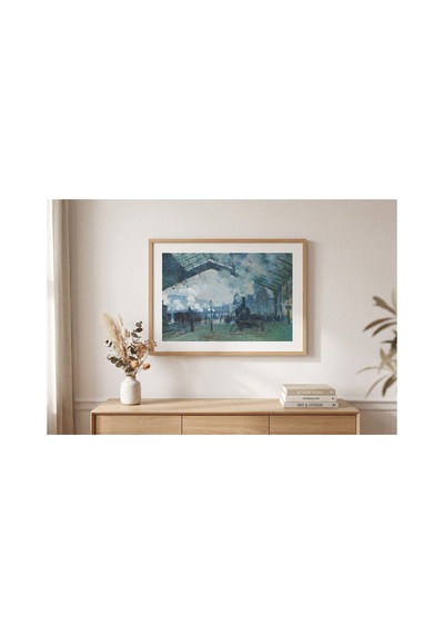 Monet Normandiya Treninin Gelişi, Saint-lazare Garı Çerçevesiz Poster 30x42 Cm A3 Tablo Empresyonist