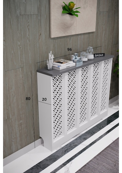 Dekoratif Petek Dolabı Kalorifer Peteği Kapatma Ünitesi Modern Tasarım İç Ölçü 96 Cm Dış Ölçü 100 Cm Petek 96 Beyaz Üstü Antrasit D4 Dekoratif Petek Dolabı Kalorifer Peteği Kapatma Ünitesi Modern Tasarım İç Ölçü 96 Cm Dış Ölçü 100 Cm Petek 96 Beyaz Üstü Antrasit D4