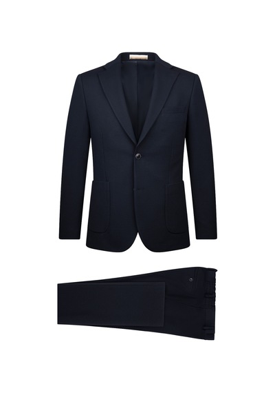 Hatemoğlu Lacivert Slim Fit Mono Yaka Takım Elbise