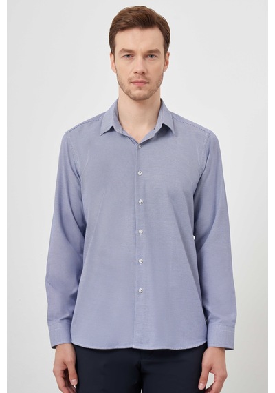 Morven Erkek Lacivert Slim Fit Desenli Gömlek 24mc004095200 Lacivert