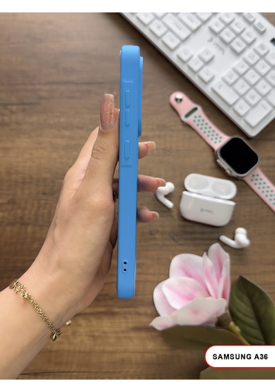 Samsung Galaxy A36 Uyumlu Kamera Korumalı Darbeye Dayanıklı Renk Atmayan Keep Silikon Kılıf Mavi