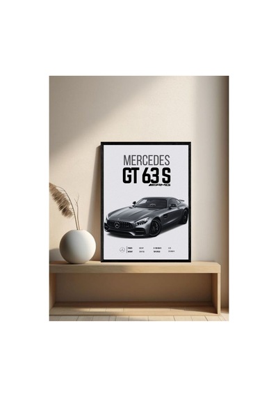 Mercedes Doğal Ahşap Çerçeveli Tek Parça Dekoratif Tablo Çok Renkli - 819049623 Çok Renkli