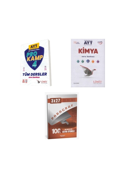2027 2027 Limit Ayt Tüm Dersler Eşit Ağırlık Sözel Prokamp + Kimya Soru + Anla Kazan Paragraf Deneme 3'lü Set
