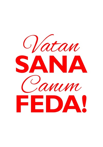 Vatan Sana Canım Feda Sticker17x17 Cm Kırmızı