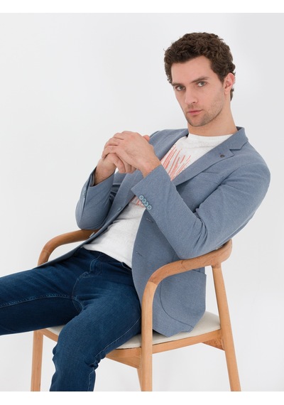 Cacharel Mavi Slim Fit Ceket