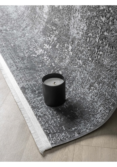 Mariesse Home Vita Serisi Bambu Dokulu Modern Sık Dokuma Koridor Kesme Yolluk Dokuma Makine Halısı Evita6001 Antrasit