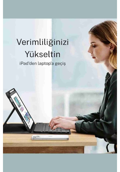Xiaomi Redmi Pad 2 Uyumlu 11" Standlı Klavyeli Tablet Kılıfı Klavye + Stand