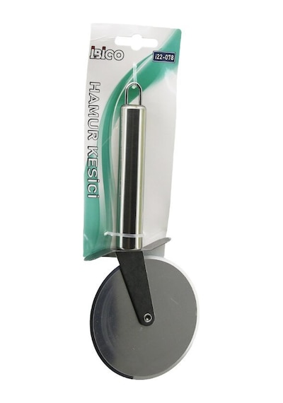 İbico İ22-078 Pizza Ve Hamur Kesici Rulet Çap: 8.8cm Krom Saplı 10cm Büyük Metal Tek Başlı - 12'li Paket Diğer