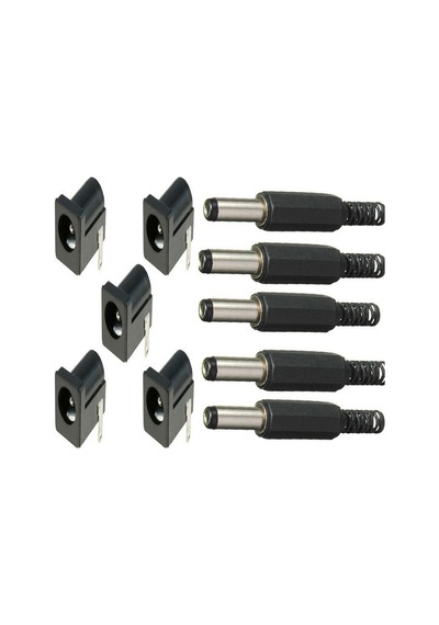 Karledd 5 Set Jak Fiş+Dc Şase Güc Kaynagi Soketi 2,5Mm Erkek Dişi
