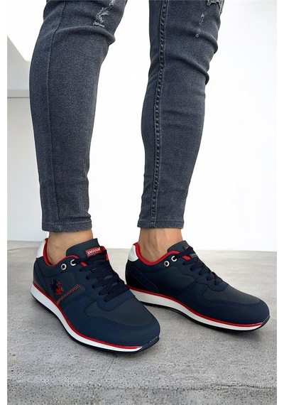 Erkek Günlük Cilt Sneaker Ayakkabı Lacivert - Beyaz-lacivert - Beyaz Lacivert - Beyaz