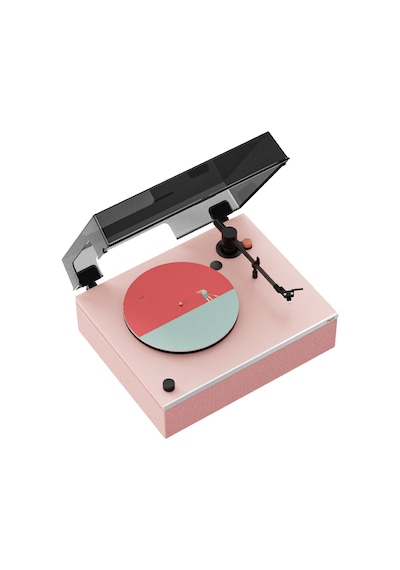 Hym s Lumi-s Pembe Dahili Bluetooth Hoparlörlü Retro Pikap Plakçalar