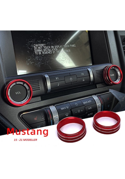 Dk Tuning Mustang 15-21 Ses Açma Düğmeleri Kırmızı Dekoratif Halk