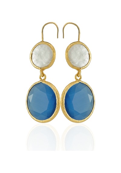 Kadir Jewellery 22 Ayar Altın Kaplama Kadın İnci Küpe -el İşçiliği Ve Hipoalerjenik Küpe Koyu Mavi 20843174