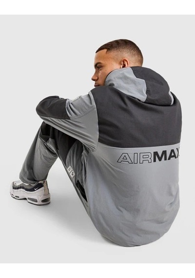 Nike Air Max Kapüşonlu Dokuma Erkek Ceket-sportxstore Gri