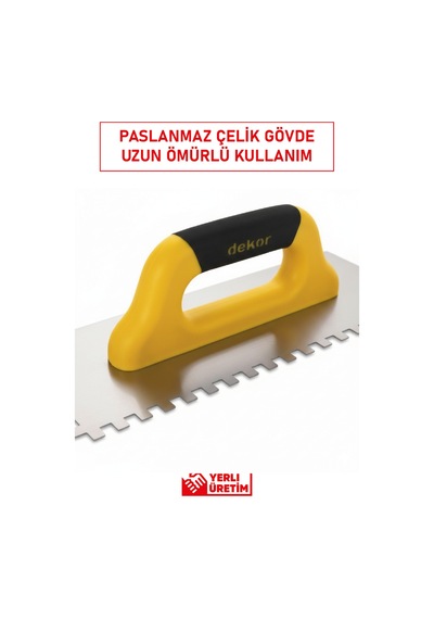 Dekor 831 Seramik Malası Plastik Saplı 40 Cm 12x12 Dişli Paslanmaz Çelik Yerli Üretim