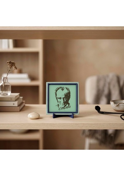 Zarif Atatürk Silüetli Modern Hatıra Obje 10x10 Cm Genel