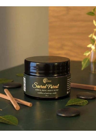 Sandal Ağacı Kokulu Masaj Mumu 30 Ml Doğal Bitkisel Yağlı, Nemlendirici Etkili Mum Aromaterapi Sandal Ağacı