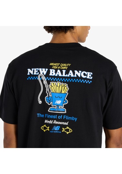 New Balance Fish And Chips Erkek Siyah T-shirt Mt61ı5bm-bk