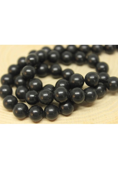 Shungite (Şungit) Taşı YARIM Dizi 8mm (18cm uzunluğundadır)