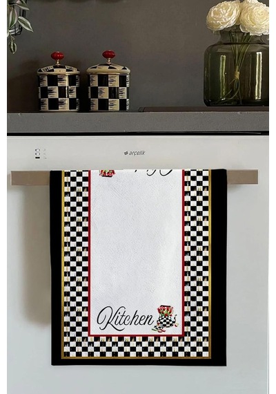 Lexroo Beyaz Damalı Fırın Mutfak Havlusu 30x50cm