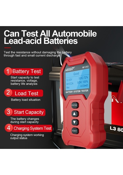 Springsun Noyafa Nf-512 12v/24v Akü Test Cihazı: Hızlı Yük, Marş Ve Teşhis