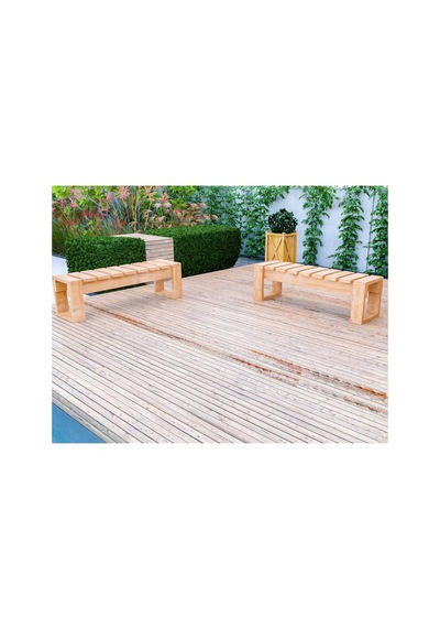 Doğal Ahşap Bench Bank Bej Bej