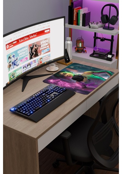 Cyberpunk 2077 Kaymaz Dikişli Kauçuk Oyuncu Mousepad V2 - 48x40 Xl Gaming Mouse Pad Fare Altlığı