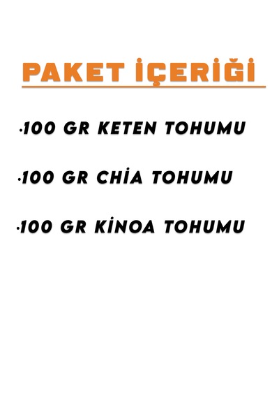 İpek Değirmen Chia Keten Tohumu Kinoa Besleyici Form Süper Gıda Seti 3 x 100 G﻿﻿