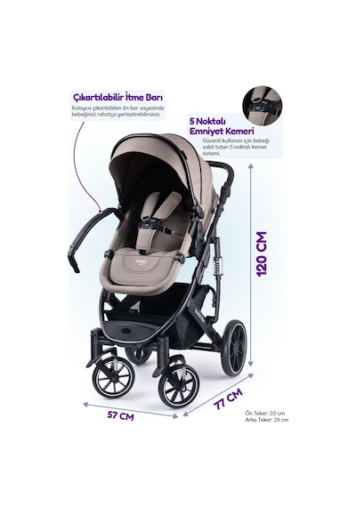 Prego Range Pro Portbebeli i-Size Sertifikalı Travel Bebek Arabası - UPF 50+ UV Korumalı